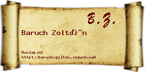 Baruch Zoltán névjegykártya